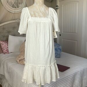 White Linen Billabong Dress